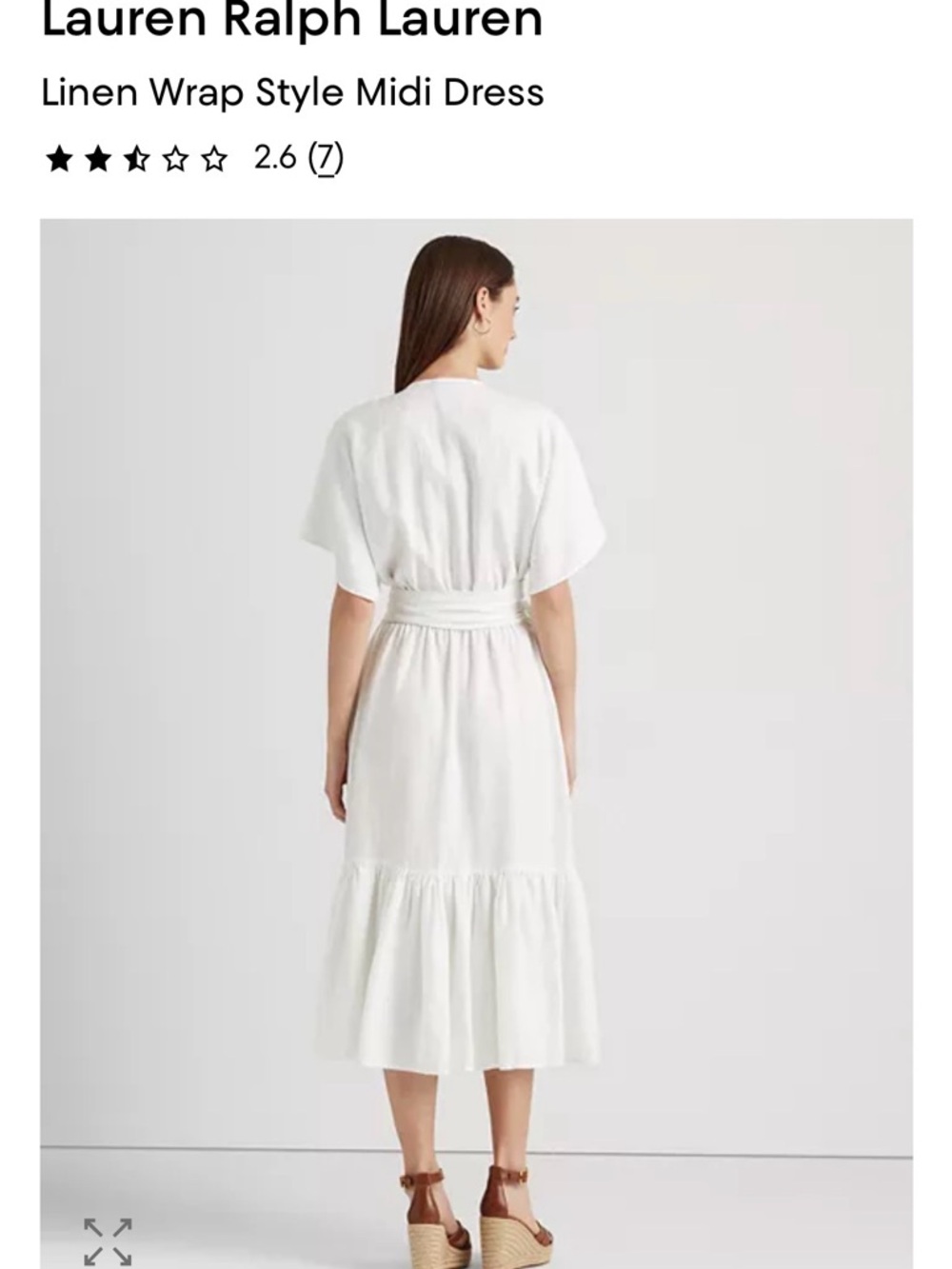 Lauren Ralph Lauren White Linen-Effect Wrap Midi Dress - Picture 2 of 10